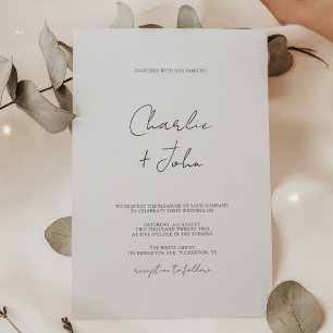Invitación Boda de guiones sencillo y moderno