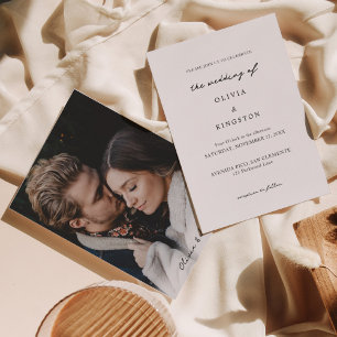 Invitación Boda de guiones simples románticos
