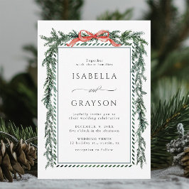 Invitación Boda de guirnalda de pino acuarela