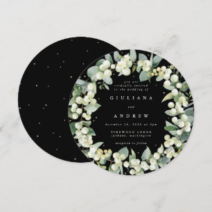 Invitación Boda de guirnalda negra y eucalipto