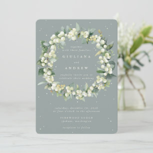 Invitación Boda de guirnalda verde de agua de mar + eucalipto