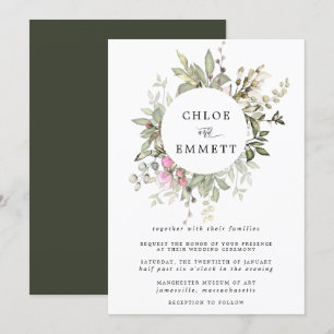 Invitación Boda de guirnaldas botánicas de Boho moderno
