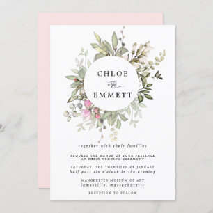 Invitación Boda de guirnaldas botánicas de Boho moderno
