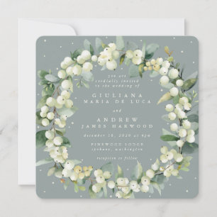 Invitación Boda de guirnaldas de agua submarina cuadrada + eu
