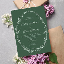 Boda de guirnaldas de flor silvestre verde oscuro