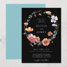 Invitación Boda de guirnaldas de flores silvestres de verano