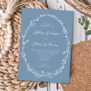 Invitación Boda de guirnaldas de flores silvestres rusas