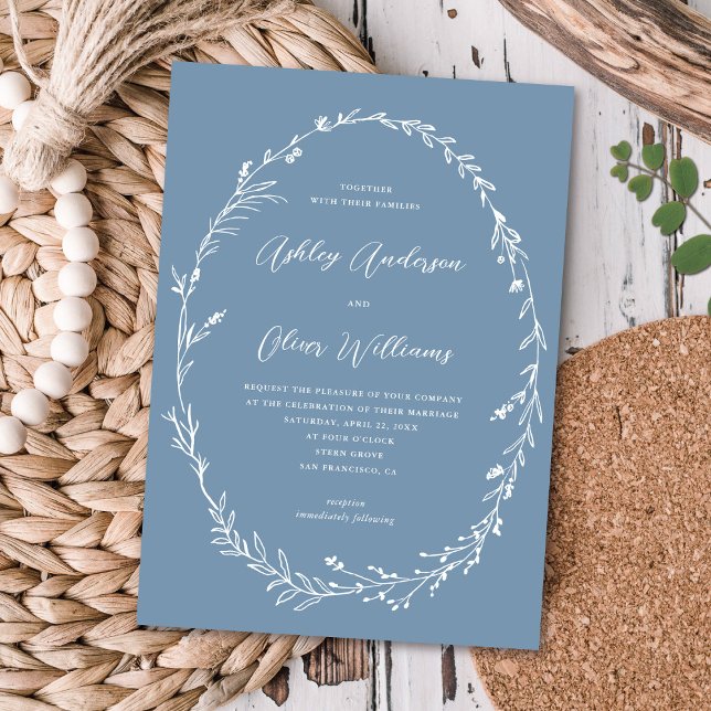 Invitación Boda de guirnaldas de flores silvestres rusas (Subido por el creador)