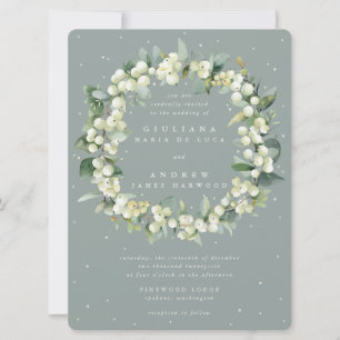 Invitación Boda de guirnaldas de helado de alta mar y eucalip