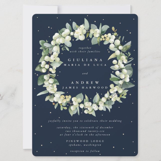Invitación Boda de guirnaldas de la marina de gran tamaño Sno (Anverso)