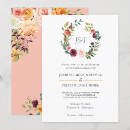 Invitación Boda de guirnaldas florales botánicas toscanas