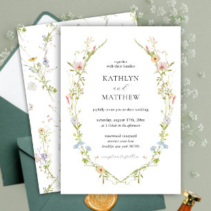 Invitación Boda de guirnaldas florales elegantes y modernas