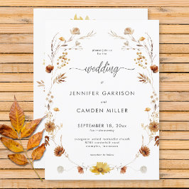 Invitación Boda de guirnaldas florales rusas de lujo