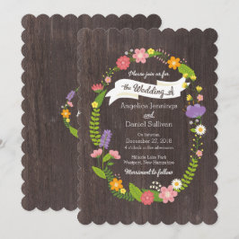Invitación Boda de guirnaldas florales rusas de Woodland