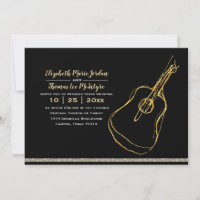 Boda de guitarra Black Silver Gold