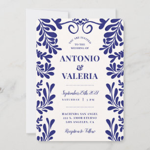 Invitación Boda de Hacienda Mexicana Talavera Azul