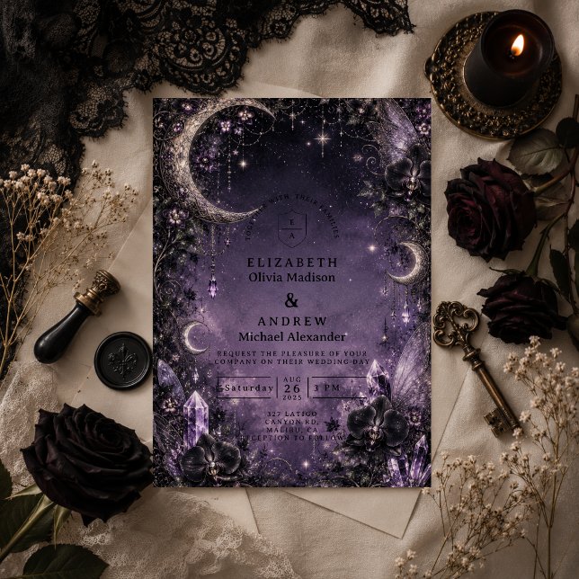 Invitación Boda de hada gótica caprichosa (Subido por el creador)