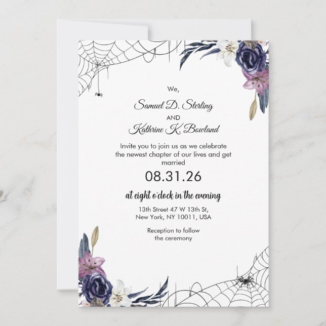 Invitación Boda de Halloween (Anverso)
