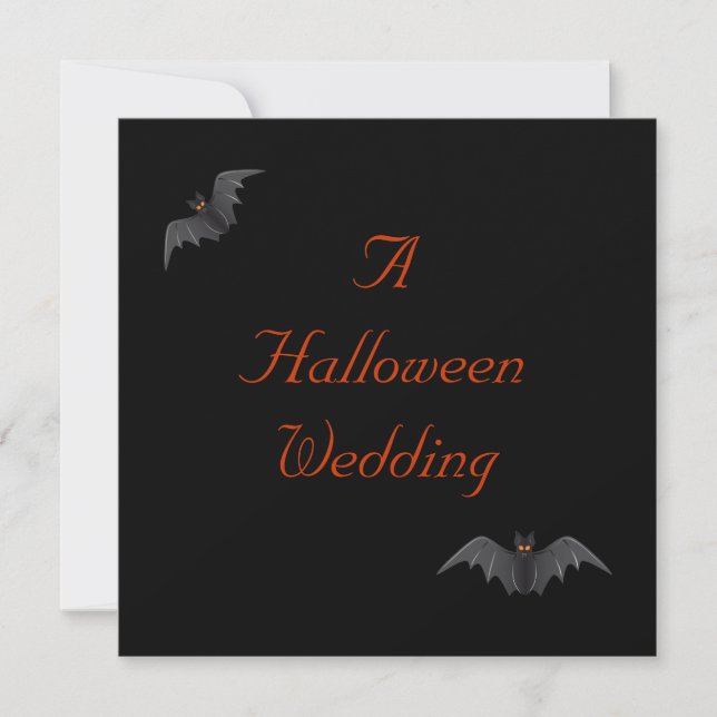 Invitación Boda de Halloween - Bat Duo [a] (Anverso)