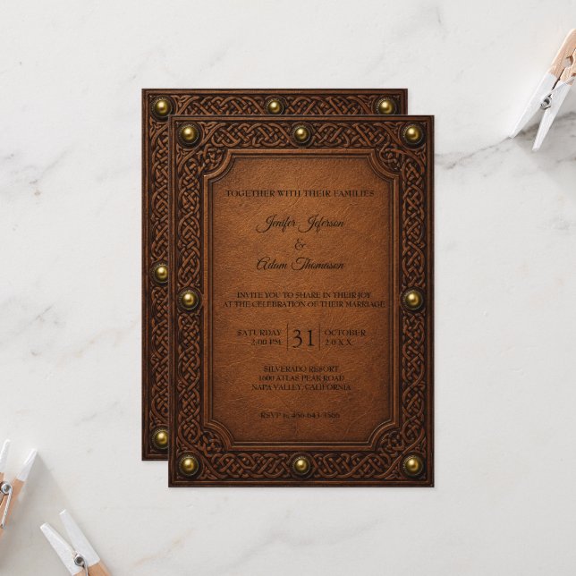 Invitación Boda de Halloween Celta Gótica (Anverso/Reverso In Situ)