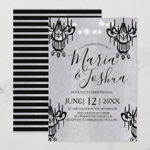 Invitación Boda de Halloween con Araña Gris Piedra