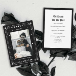 Invitación Boda de Halloween con foto gótica