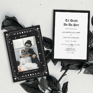 Invitación Boda de Halloween con foto gótica