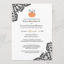 Boda de Halloween de encaje negro minimalista