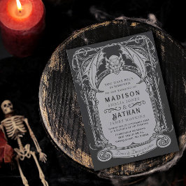 Invitación Boda de Halloween de estilo gótico gótico