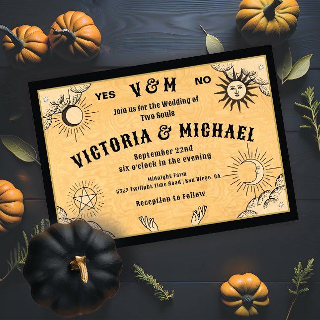 Invitación Boda de Halloween de la Junta de Espíritu Gótico M (Subido por el creador)