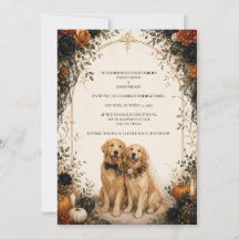Boda de Halloween de Retriever Dorado Personalizad