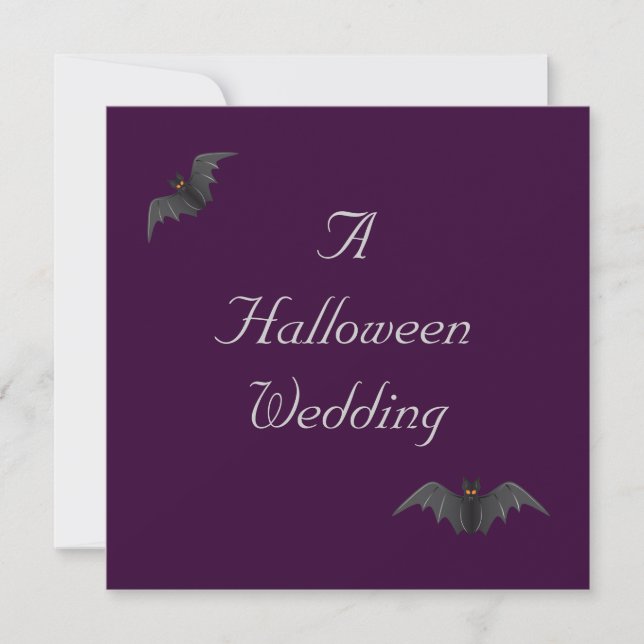 Invitación Boda de Halloween - dúo del palo [a] (Anverso)