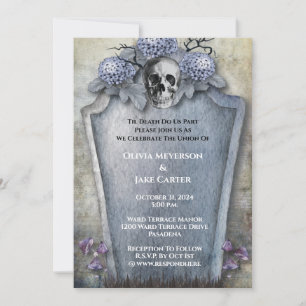 Invitación Boda de Halloween en el Skeleton Gótico Spooky