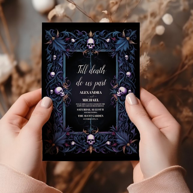 Invitación Boda de Halloween Floral Gótico (Subido por el creador)