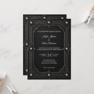 Invitación Boda de Halloween Gótica Celta