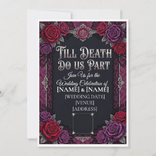 Invitación Boda de Halloween Gótica Hasta que la Muerte Nos S