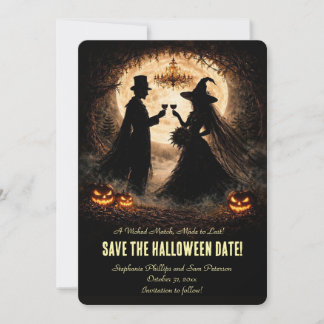 Invitación Boda de Halloween Guarda la Fecha Linda