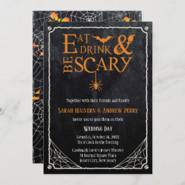 Invitación Boda de Halloween invita a comer, beber y tener mi