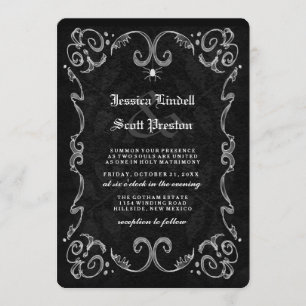 Invitación Boda de Halloween NOMBRES Góticos negros EN LA ESP