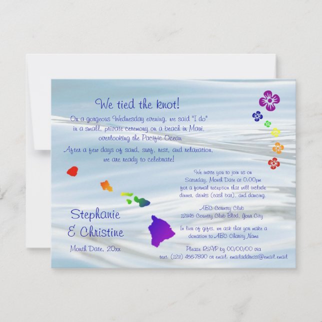 Invitación Boda de Hawái (Anverso)