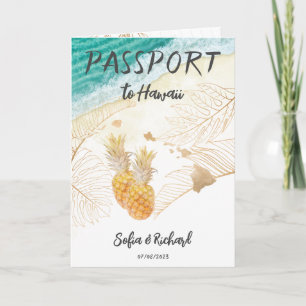 Invitación Boda de Hawái Pasaporte de destino Mundo Moderno