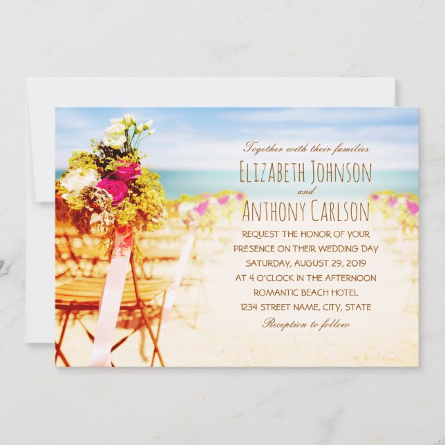 Invitación Boda de Hawaii Tropical Rustic Beach (Anverso)