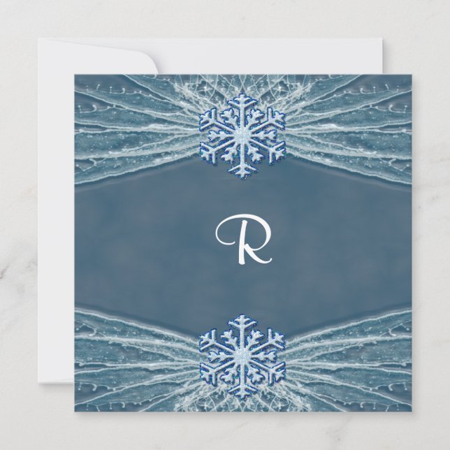 Invitación Boda de helados y copos de nieve (Anverso)