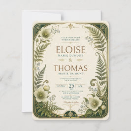 Invitación Boda de helecho del bosque botánico forestal vinta