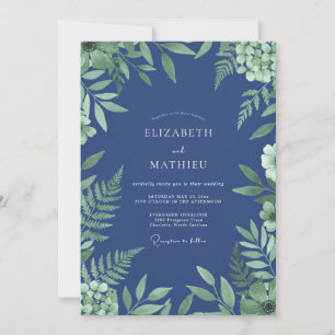 Invitación Boda de Helecho Índigo