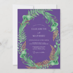 Invitación Boda de Helecho Morado Real