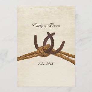 Invitación Boda de herraduras rusticas en el país