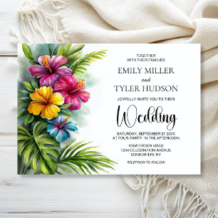 Invitación Boda de Hibisco Tropical
