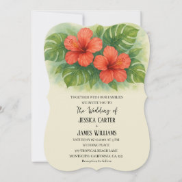 Invitación Boda de Hibiscus Beach Tropical Hawaii