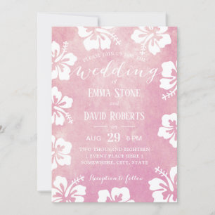 Invitación Boda de Hibiscus Floral Watercolor Tropical
